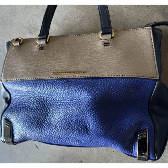 Marc by Marc Jacobs Shelter Island Blue Color Brown Block Leather Satchel Tote - Picture 12 of 16